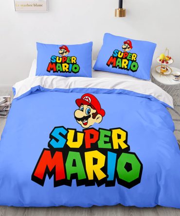 Cozy Super Mario Bedding Set - Vibrant Cartoon Design For Kids & Gamers - Twin/Full/Queen Sizes