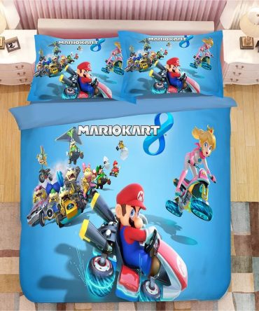 Cozy Mario Kart 8 Bedding Set - Twin/Full/Queen - Vibrant Gamer'S Dream