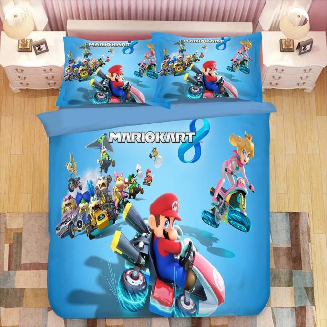 Cozy Mario Kart 8 Bedding Set - Twin/Full/Queen - Vibrant Gamer'S Dream