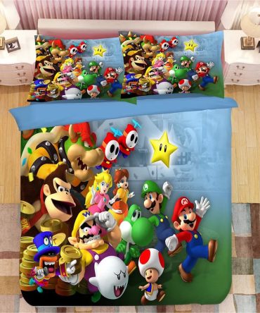 Colorful Cartoon Character Bedding Set For Kids – Twin/Full/Queen Sizes Available