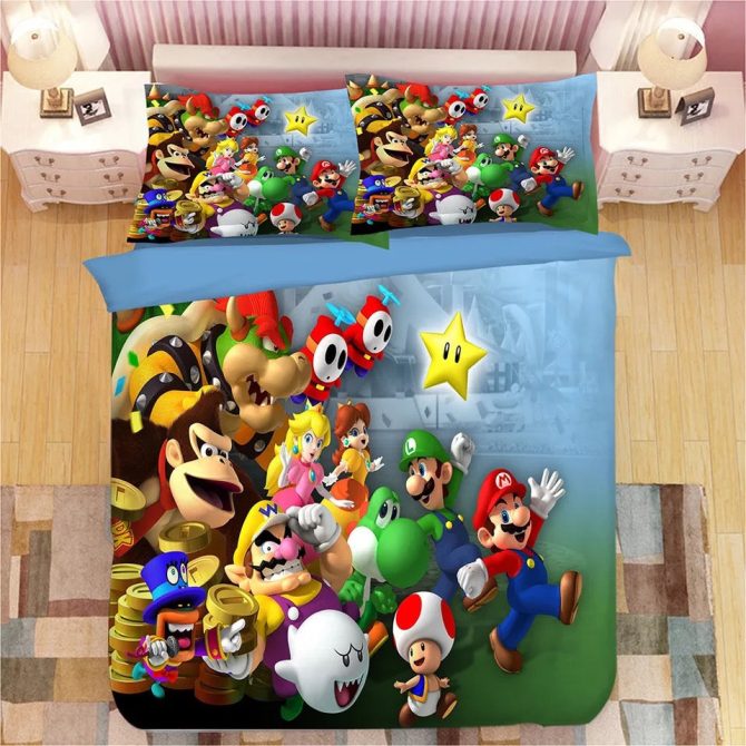 Colorful Cartoon Character Bedding Set For Kids – Twin/Full/Queen Sizes Available
