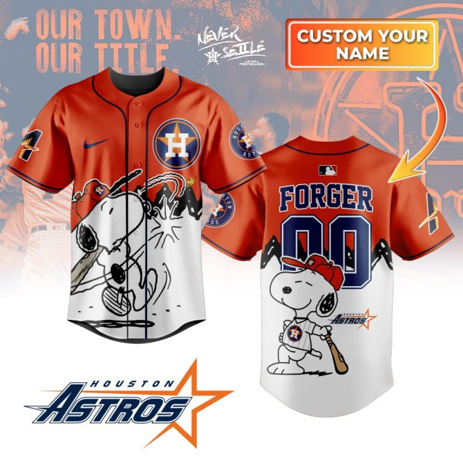 Customizable Houston Astros Snoopy Jersey – Personalized Name & Number – Limited Edition Fan Gear