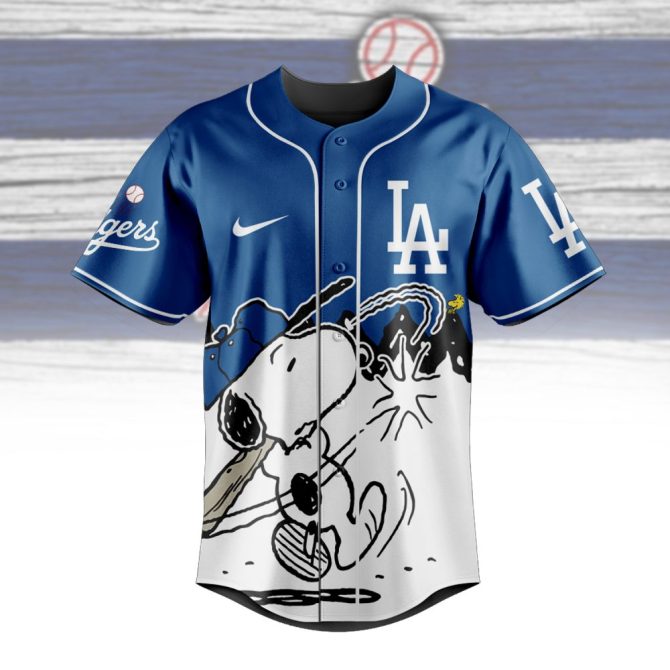 Custom La Dodgers Jersey With Snoopy Design - Personalize Your Name! - Image 2