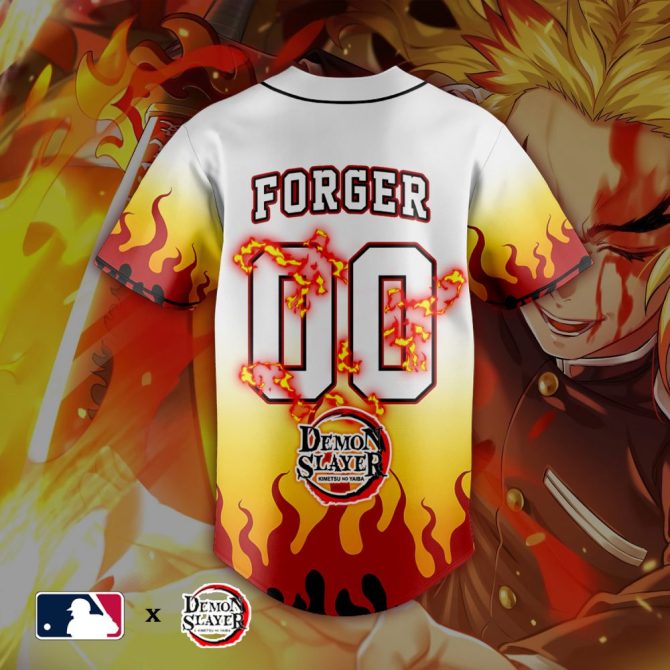Custom Demon Slayer Baseball Jersey – Personalize Your Name & Number – Anime Fan Gift - Image 3