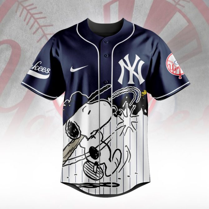 Customizable Yankees Snoopy Jersey - Personalized Name Baseball Fan Gear - Image 2