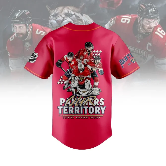 Florida Panthers Fan Jersey - Bold Design With Fierce Panther & Flames - Show Your Team Pride! - Image 3