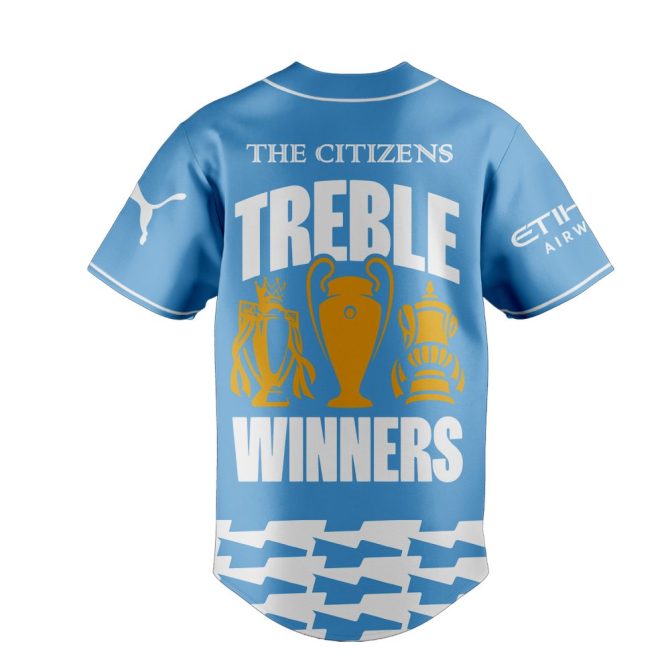 Manchester City Treble Winners Baseball Jersey - Celebrate Champions In Style! - Image 3