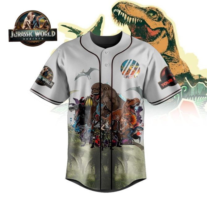 Dinosaur Baseball Jersey - Jurassic Graphic Tee For Fans & Collectors - Image 2
