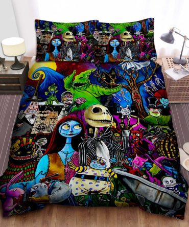 Vibrant Halloween-Themed Bedding Set - Spooky Characters & Colorful Design For Ultimate Bedroom Style