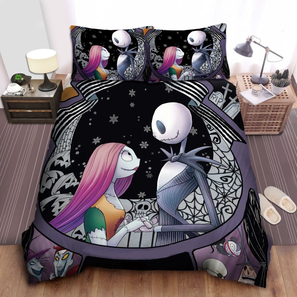 Enchanting Gothic Bedding Set - Halloween Couple Design - Cozy & Stylish - Perfect Gift!