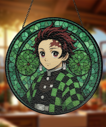 Anime Stained Glass Sun Catcher - Decorative Wall Art For Fans