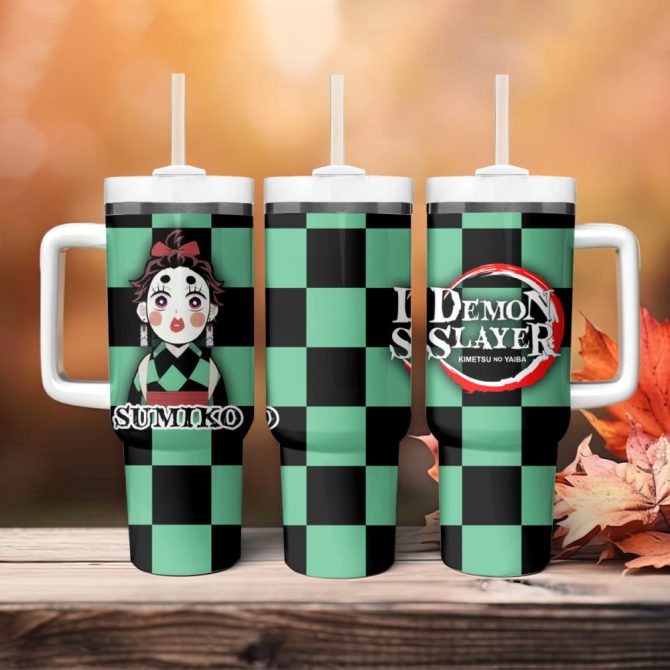 Demon Slayer Anime Tumbler Cup - Tanjiro Kamado Design, 20Oz Travel Mug With Lid & Straw