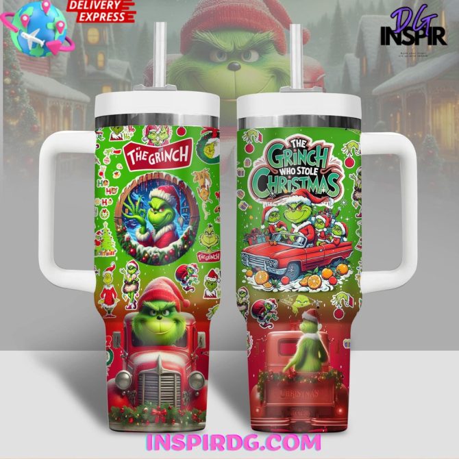 Grinch Christmas Tumbler Cup - 20Oz Insulated, Holiday Gift, Fast Shipping!