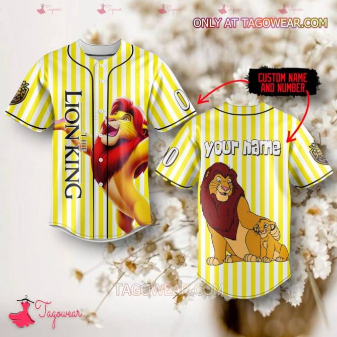 Custom Lion King Baseball Jersey - Personalize With Name & Number - Perfect Gift!