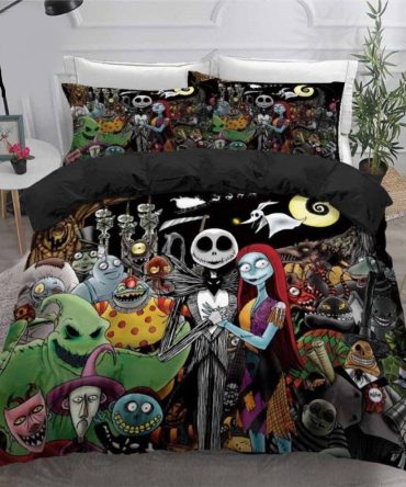 Nightmare Before Christmas Bedding Set – Cozy, Vibrant Design For Fans – Twin/Queen/King Sizes