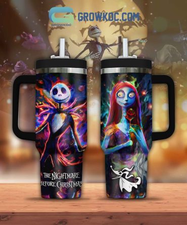 Nightmare Before Christmas Mug – Jack & Sally Design, Travel Tumbler With Lid, 20Oz