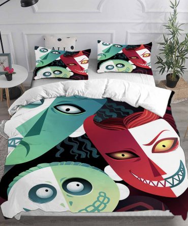 Vibrant Abstract Faces Duvet Cover Set - Bold Artistic Bedding For Unique Home Decor