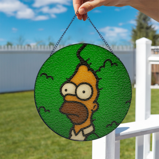 The Simpson Hide Stained Glass Window Hanging Panel Suncatcher Decor - Image 2