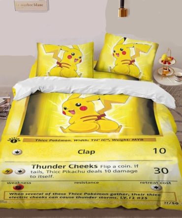 Cozy Pikachu Card Bedding Set – Soft, Fun, And Perfect For Pokémon Fans!