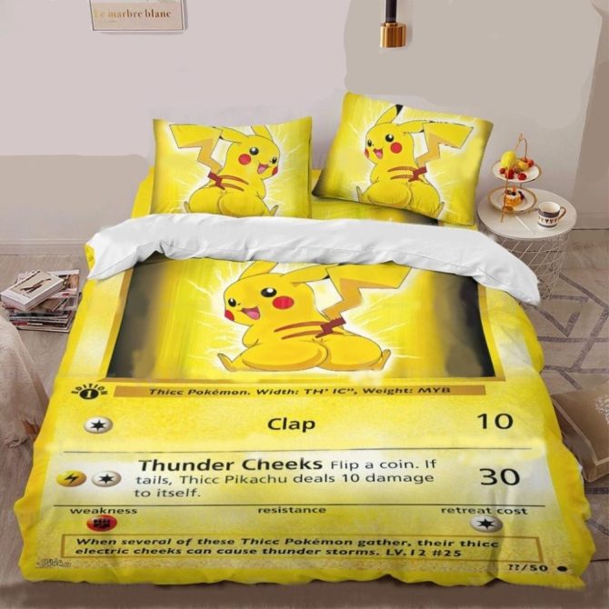 Cozy Pikachu Card Bedding Set – Soft, Fun, And Perfect For Pokémon Fans!