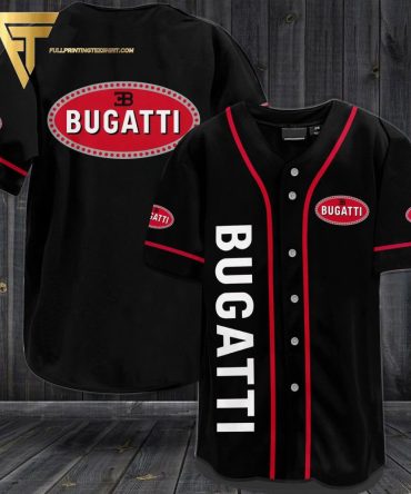 Stylish Bugatti Baseball Jersey - Black & Red Sportswear For Fans