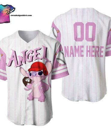 Customizable Cartoon Baseball Jersey - Personalized Name & Number - Cute Pink Design
