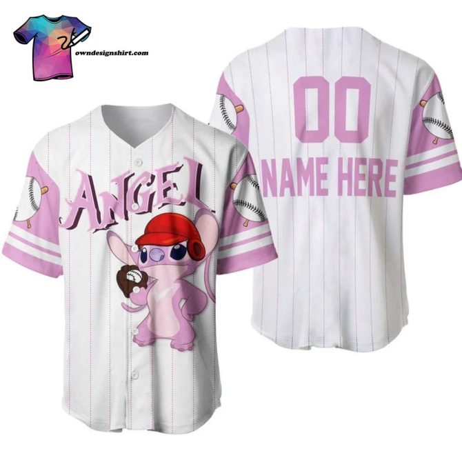 Customizable Cartoon Baseball Jersey - Personalized Name & Number - Cute Pink Design