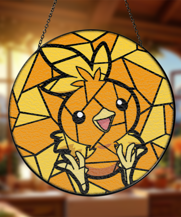 Charming Stained Glass Chicken Suncatcher - Vibrant Window Decoration For Home & Garden