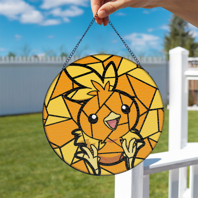 Charming Stained Glass Chicken Suncatcher - Vibrant Window Decoration For Home & Garden - Image 5