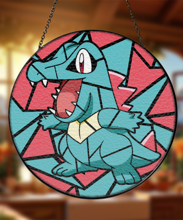 Colorful Stained Glass Style Crocodile Suncatcher - Unique Home Decor Gift