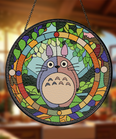 Charming Stained Glass Suncatcher - Whimsical Forest Creature Design For Home Décor