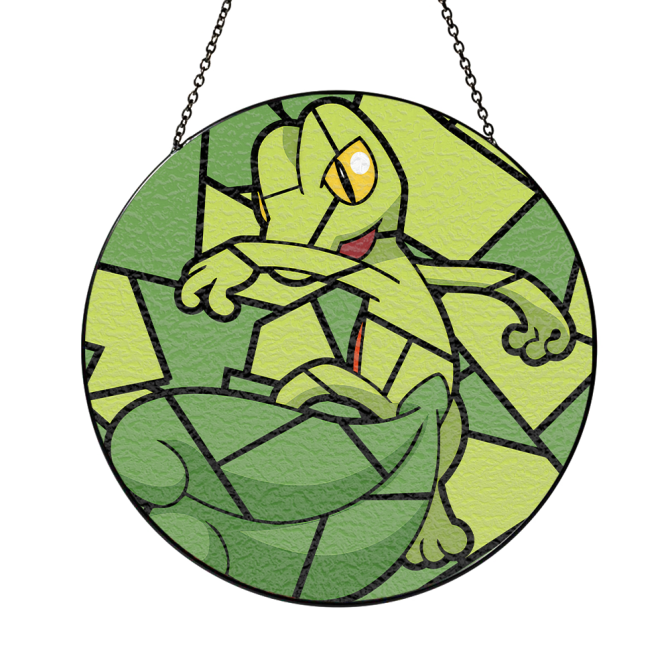 Vibrant Stained Glass Style Green Lizard Hanging Plaque - Perfect For Home Décor - Image 3