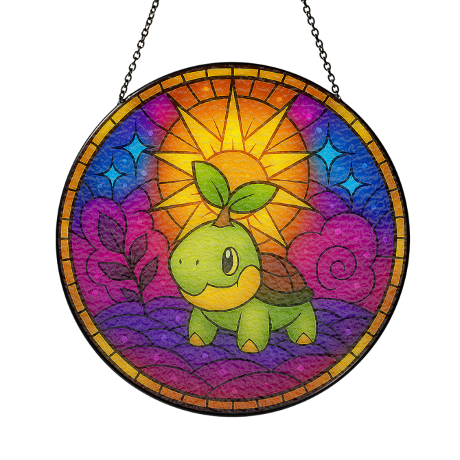 Colorful Stained Glass Suncatcher - Cute Turtle Design For Home Decor - Image 3