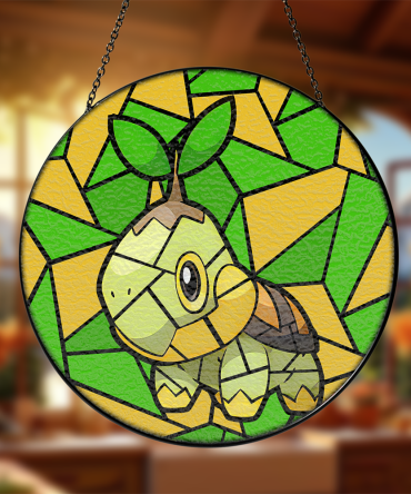 Stained Glass Style Green Turtle Suncatcher - Vibrant Window Decor For Nature Lovers