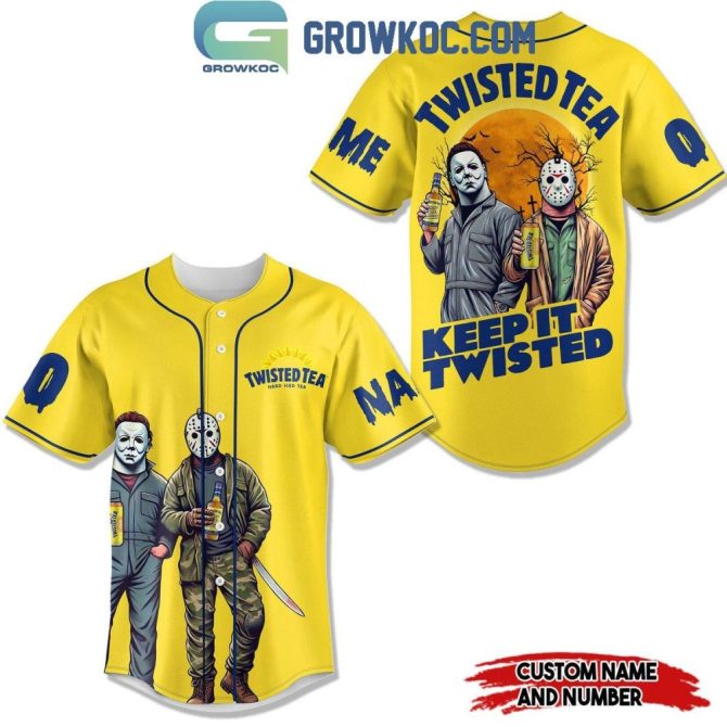 Custom Twisted Tea Halloween Baseball Jersey - Personalize Name & Number!