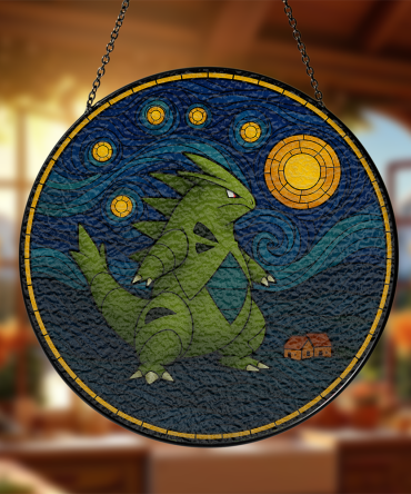Starry Night Dragon Stained Glass Suncatcher - Unique Home Décor Gift