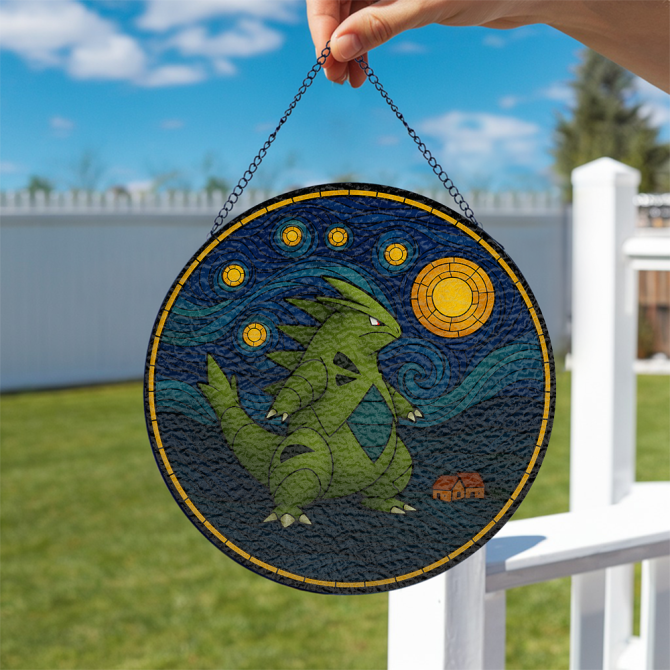Starry Night Dragon Stained Glass Suncatcher - Unique Home Décor Gift - Image 2