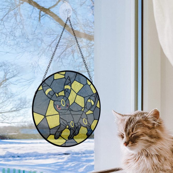 Stunning Stained Glass Inspired Pendant With Unique Yellow & Gray Geometric Design - Perfect For Home Decor - Image 4