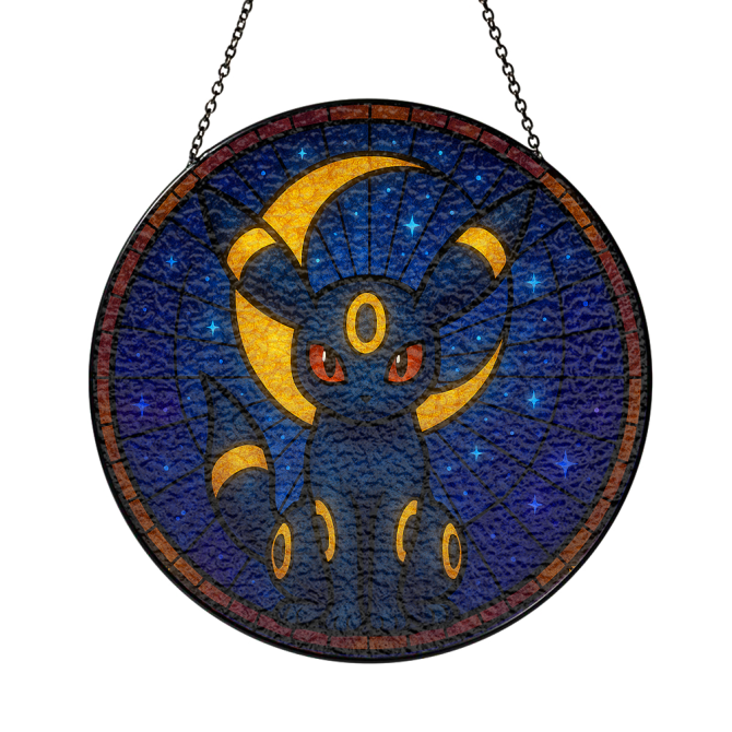 Enchanting Moonlit Cat Stained Glass Art - Handmade Window Hanging Decor For Home & Gifts - Image 3