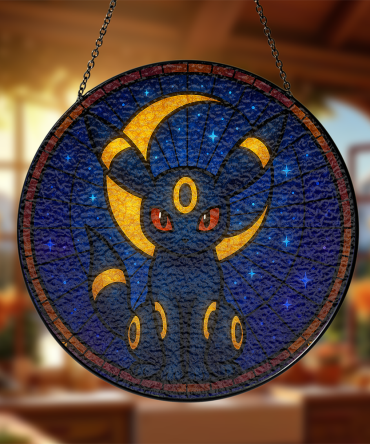Enchanting Moonlit Cat Stained Glass Art - Handmade Window Hanging Decor For Home & Gifts