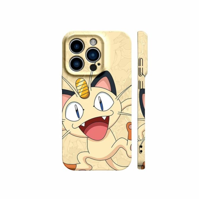 Pokémon Cute Cartoon Cat Meowth Iphone Case – Stylish & Durable Cover For Fans