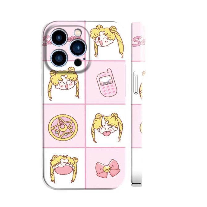 Charming Anime Girl Phone Case - Cute Pink Pastel Design For Iphone - Durable & Stylish Protection