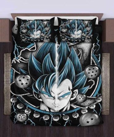 Super Saiyan Anime Bedding Set - Bold Blue Design For Ultimate Fans