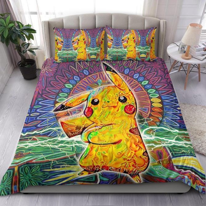 Vibrant Electric Cartoon Character Bedding Set - Cozy, Colorful, And Fun For Kids & Fans!
