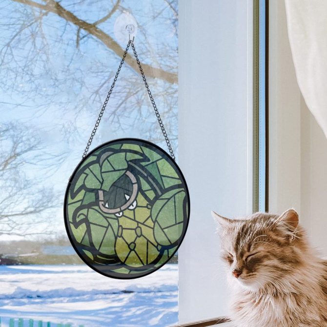 Handcrafted Green Dragon Stained Glass Suncatcher - Unique Home Decor Gift - Image 2