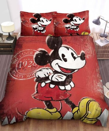 Vintage Mickey Mouse Bedding Set - Cozy Cotton Comfort, Perfect For Disney Lovers