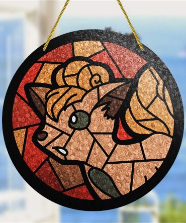 Vibrant Stained Glass Style Hanging Art - Fox Design For Home Decor