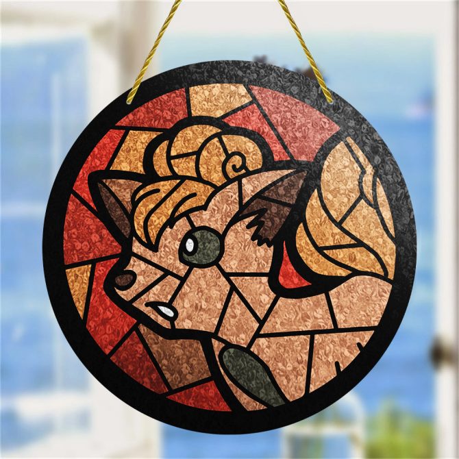 Vibrant Stained Glass Style Hanging Art - Fox Design For Home Decor