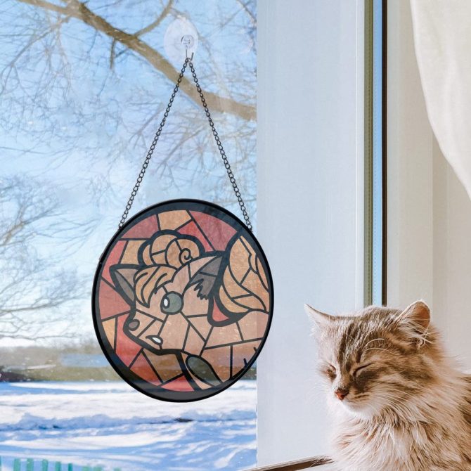 Vibrant Stained Glass Style Hanging Art - Fox Design For Home Decor - Image 2