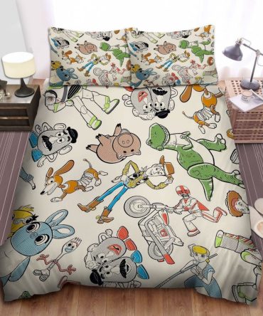 Colorful Cartoon Character Bedding Set - Cozy Kids' Bedroom Decor - Twin/Full Sizes Available